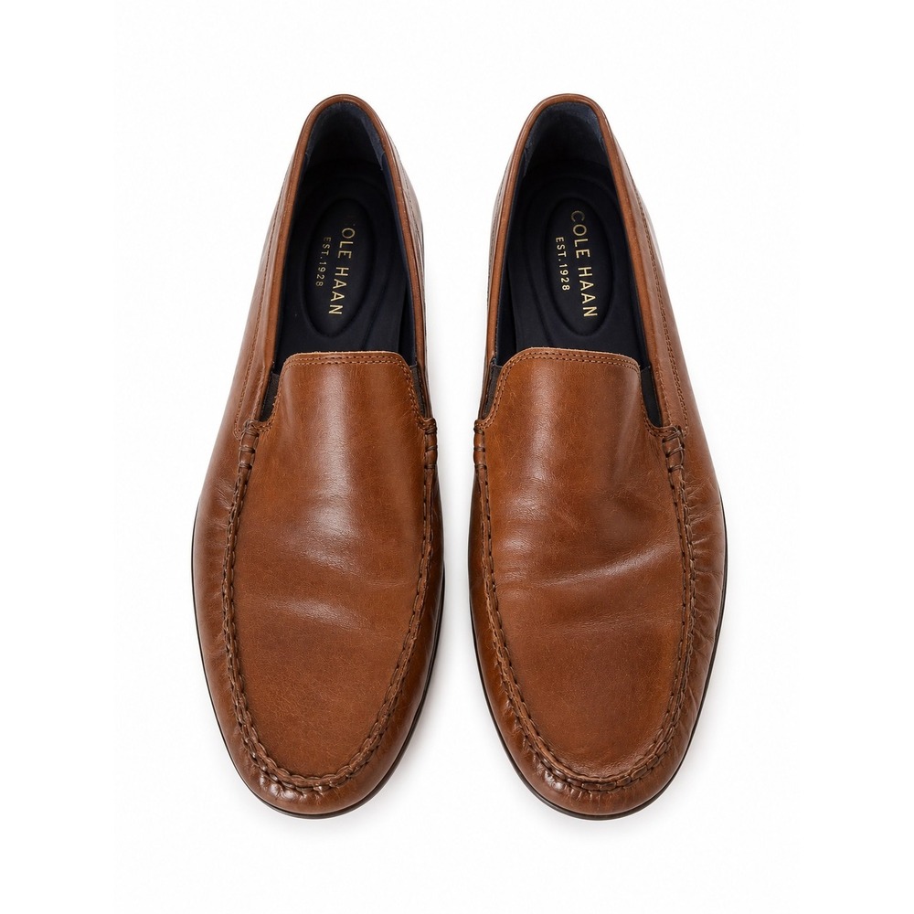 Cole Haan 10.5 Cedric Two Gore British Tan Brown Leather Loafers C32218 EUC